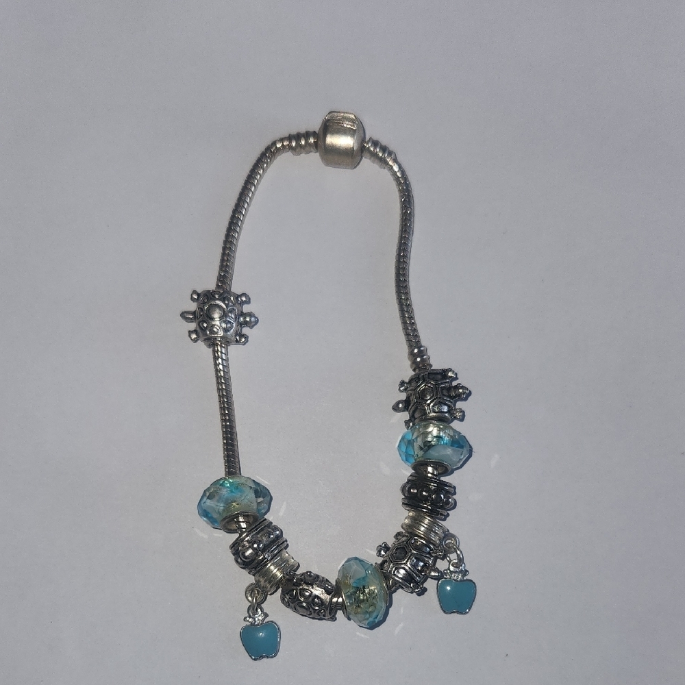 Silver and Blue Charm Bracelet